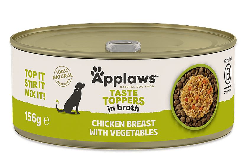 APPLAWS Taste Toppers Chicken Breast with Vegetables in Broth 156 g – kuracie prsia so zeleninou vo vývare pre psy