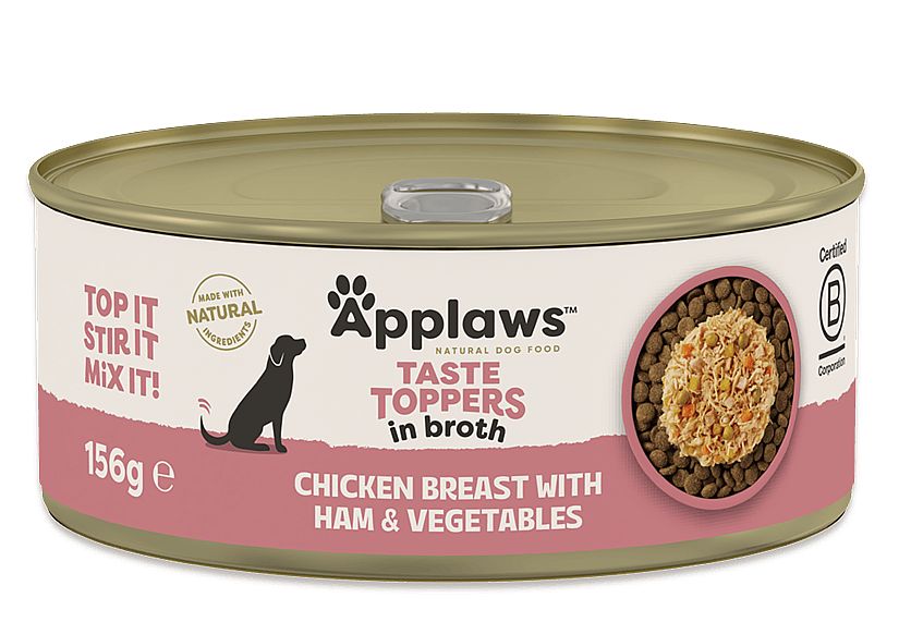 APPLAWS Taste Toppers Chicken Breast with Ham & Vegetables in Broth 156 g – kuracie prsia so šunkou a zeleninou vo vývare pre psy