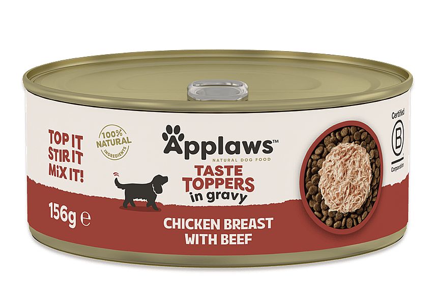 APPLAWS Taste Toppers Chicken Breast with Beef in Gravy 156 g – kuracie prsia s hovädzím mäsom v omácke pre psy