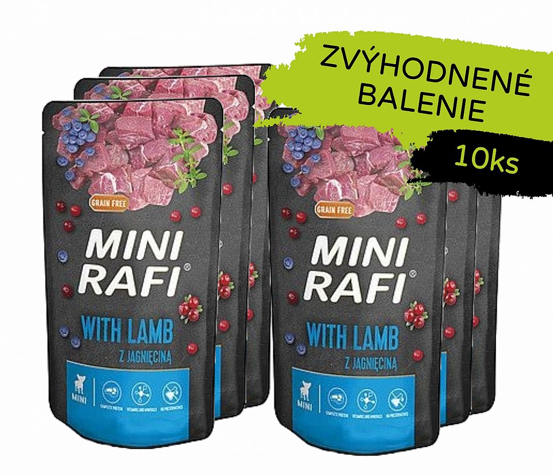 RAFI Mini kapsička Grain Free s jahňacím mäsom 10 × 150 g