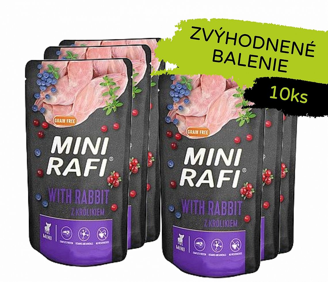 RAFI mini grain free kapsička 150g - králik 10 x 150 g
