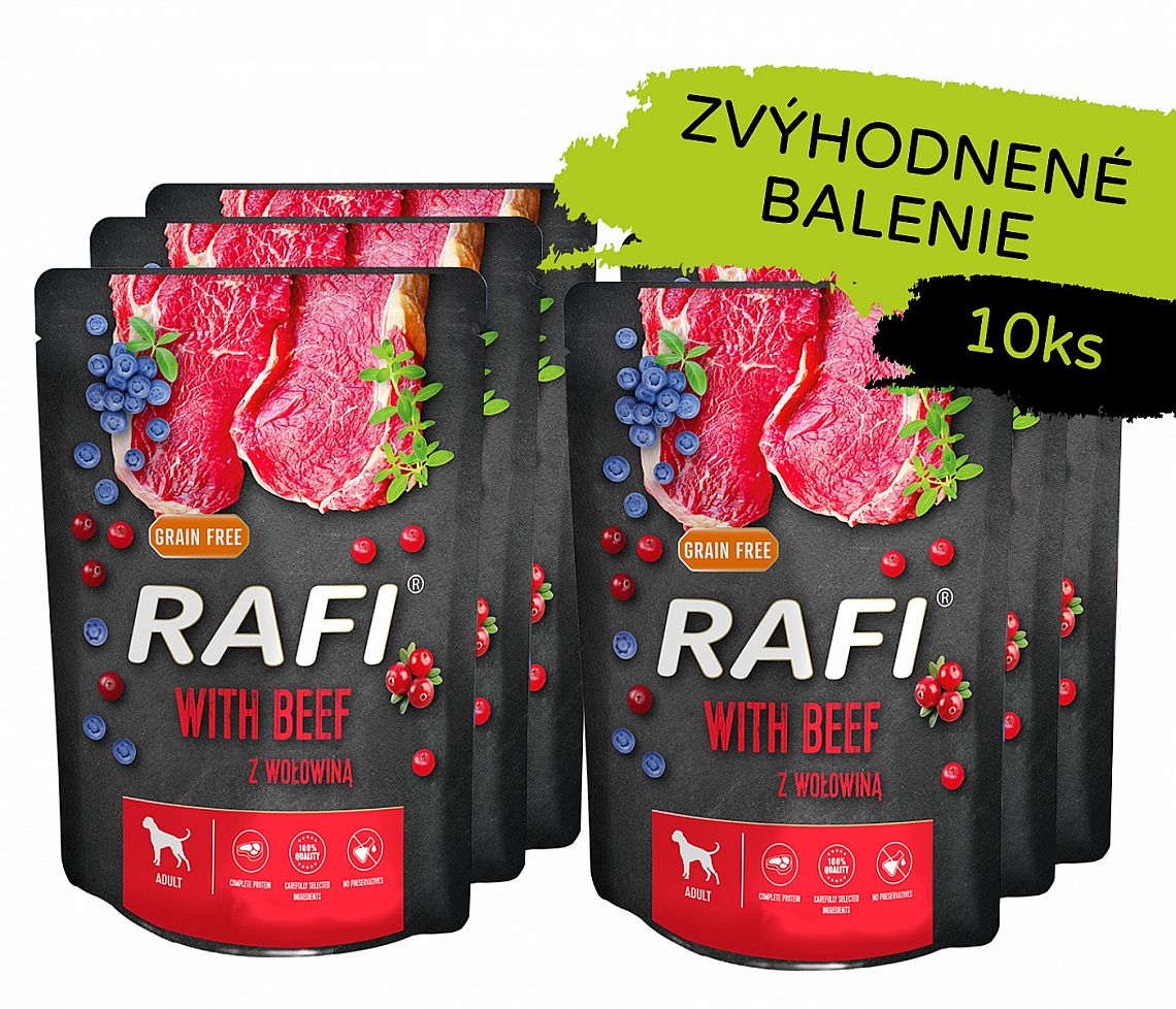 RAFI Grain Free s hovädzím mäsom 10 × 300 g