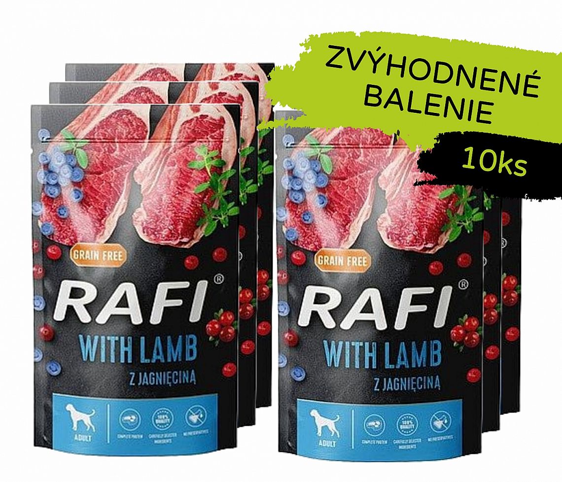RAFI Grain Free kapsička s jahňacím mäsom 10 × 300 g