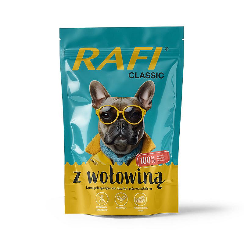 RAFI Classic kapsička pre psy s hovädzím mäsom 400 g