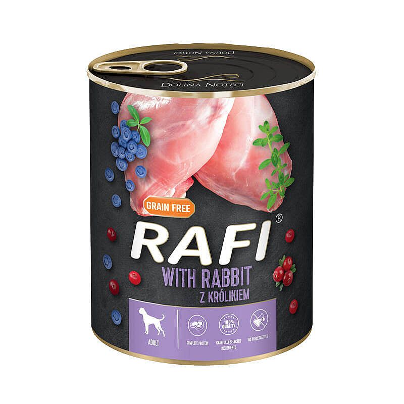 RAFI Grain Free konzerva pre psy s králikom 12 x 800 g