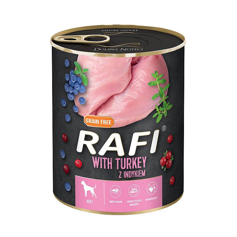 RAFI Grain Free konzerva pre psy s morčacím mäsom 12 x 800 g