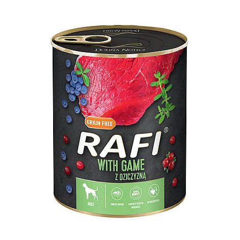 RAFI Grain Free konzerva pre psy s divinou 12 x 800 g
