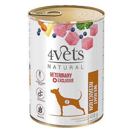 4Vets Natural Dog Weight Reduction – veterinárna konzerva pre psy 400 g