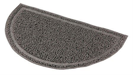 Cat litter tray mat, semi-circular, PVC, 41 × 25 cm, anthracite