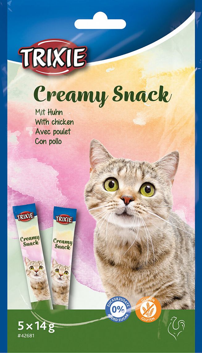 Creamy, krémová pochúťka pre mačky s kuracím mäsom 5x14g