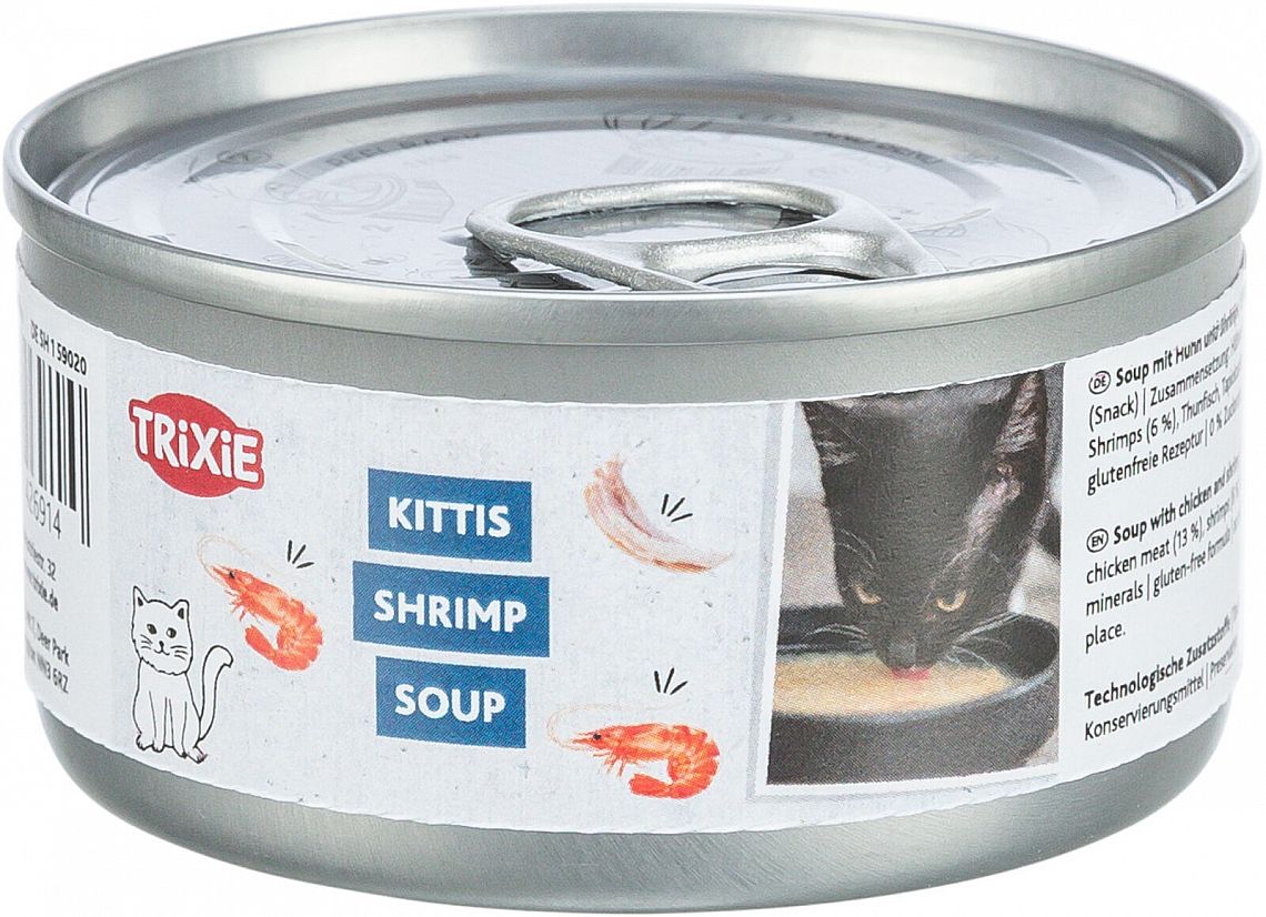 KITTIS Salmon Soup krevety & kura - tekutá maškrta pre mačky, 80 g