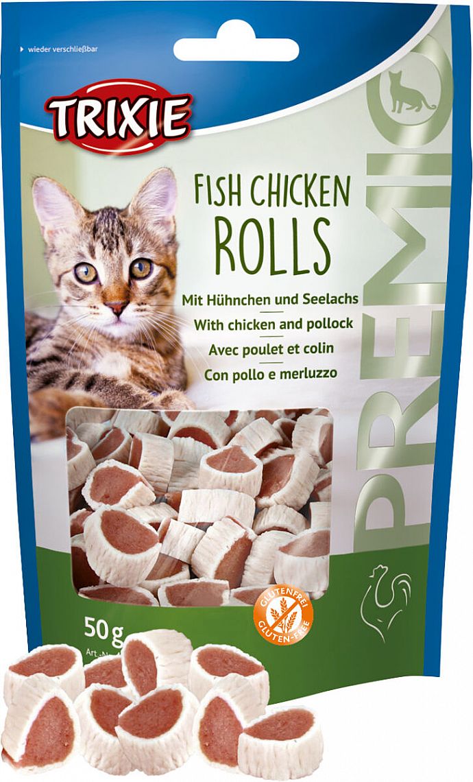 PREMIO Fish Chicken Rolls, chicken/pollock, 50 g