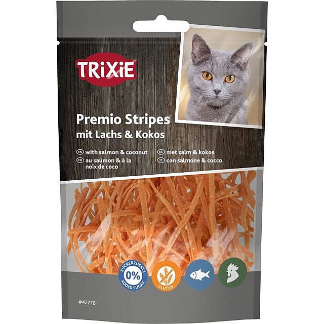 Premio Stripes with salmon & coconut 50g
