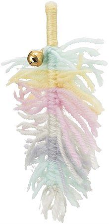 Feather with bell, polyester, 14 cm