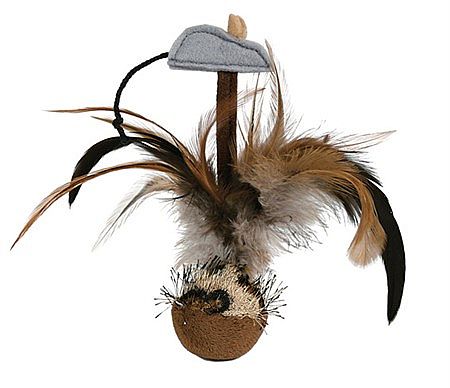 Roly-poly badminton with mouse/microchip, plush, 15 cm
