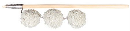 Playing rod with balls, wood/plush, catnip, 35 cm