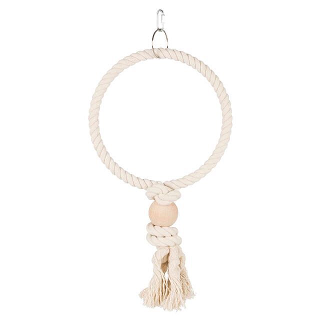 Rope ring with wooden block, ø 24 cm
