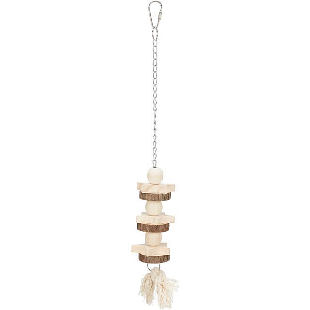 Toys on a chain, with rope, wood, coloured, 30 cm