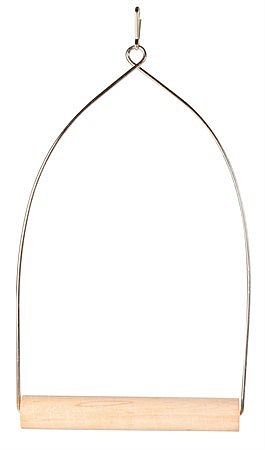 Arch swing, wire/wood, 15 × 27 cm