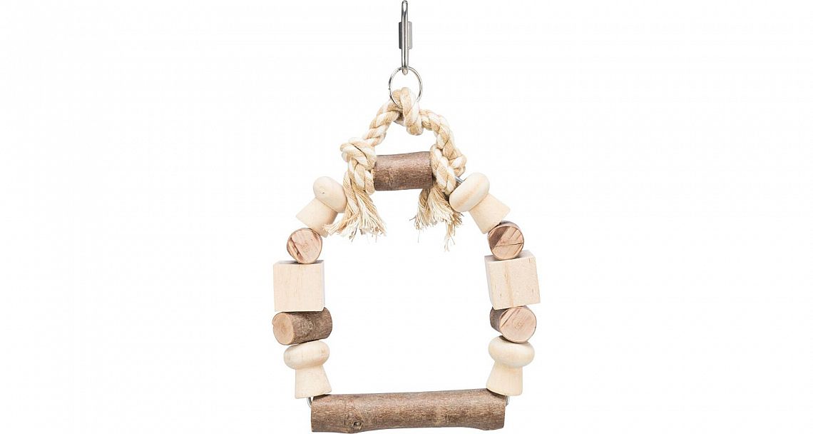 Arch swing with colourful blocks, wood, 20 × 29 cm
