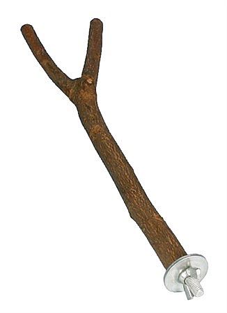 Perch, Y-shape, screw fixing, bark wood, 35 cm/ø 18 mm