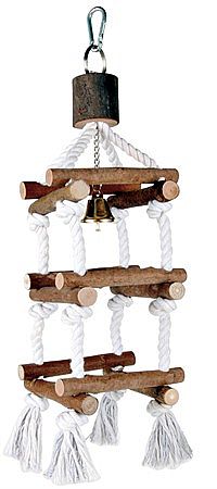 Rope ladder tower, bark wood, 34 cm