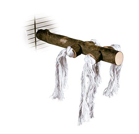 Perch with screw fixing, bark wood, 25 cm/ø 25 mm