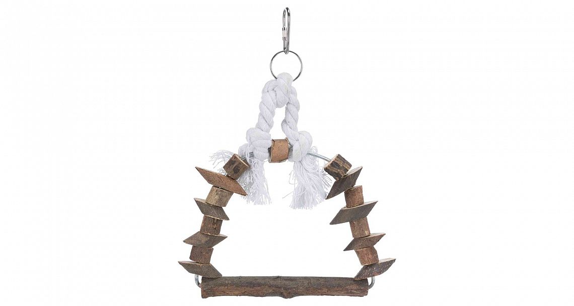 Arch swing with wooden pieces, bark wood, 15 × 20 cm