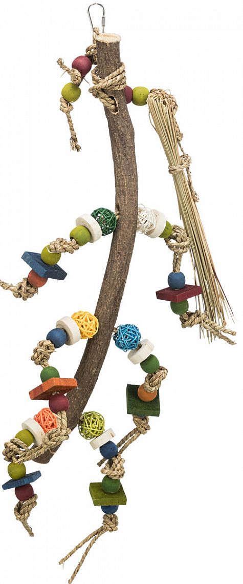 Natural toy, bark wood/rattan/sea grass/wood, 56 cm, multi coloured
