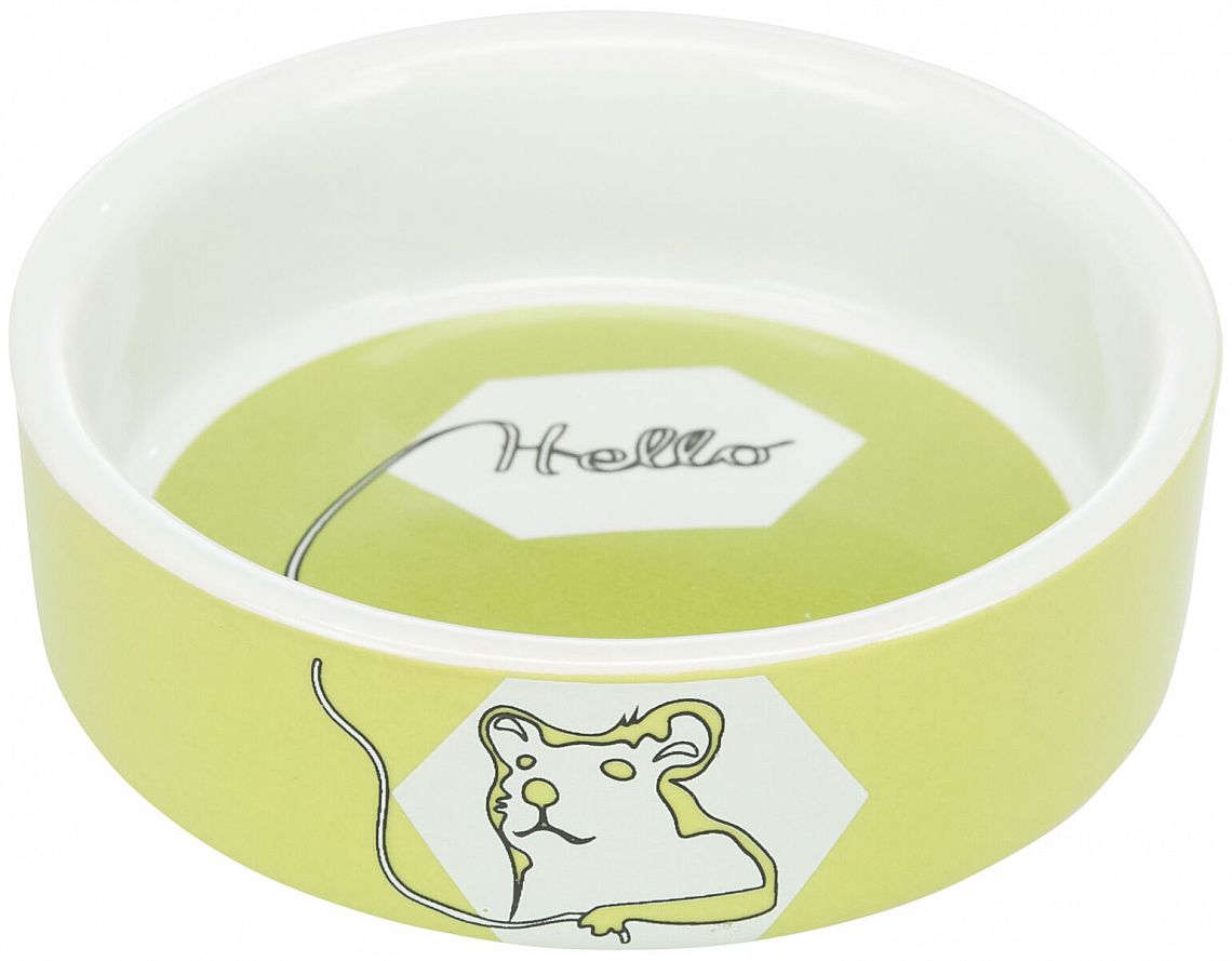 Bowl, Hello comic hamster, ceramic, 90 ml/ø 8 cm