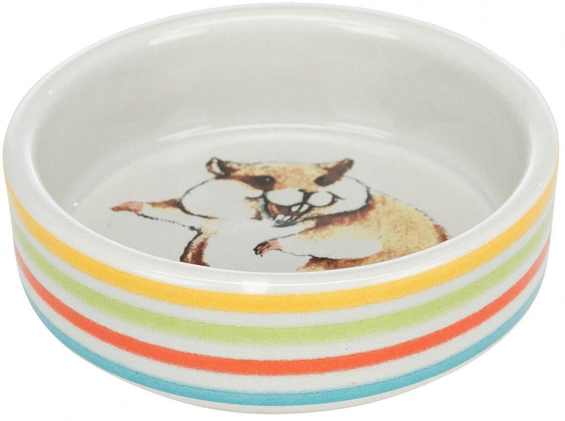 Bowl, comic-hamster, ceramic, 80 ml/ø 8 cm, multi coloured/cream