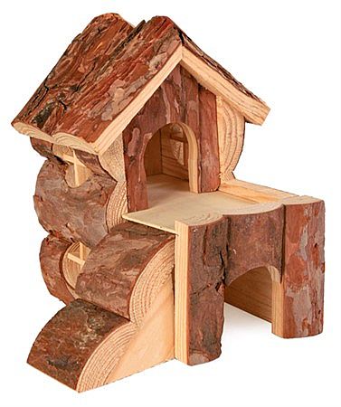 Drevený domček pre škrečky BJORK 2 miestnosti 15 x 15 x 16 cm