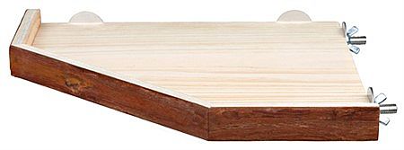 Corner shelter/platform, dwarf rabbits, bark wood, 33 × 33 cm