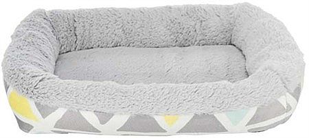 Sunny cuddly bed, square, plush, 38 × 7 × 25 cm, multi coloured//grey