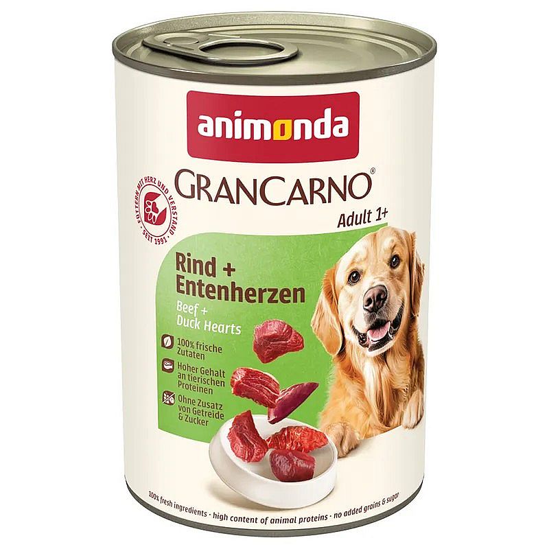 Animonda Konzerva GranCarno ADULT hovadzie, kacacie srdce 400 g
