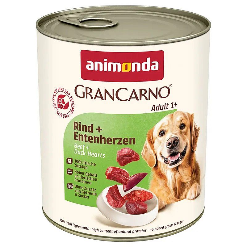 Animonda Konzerva GranCarno ADULT hovadzie, kacacie srdce 800 g