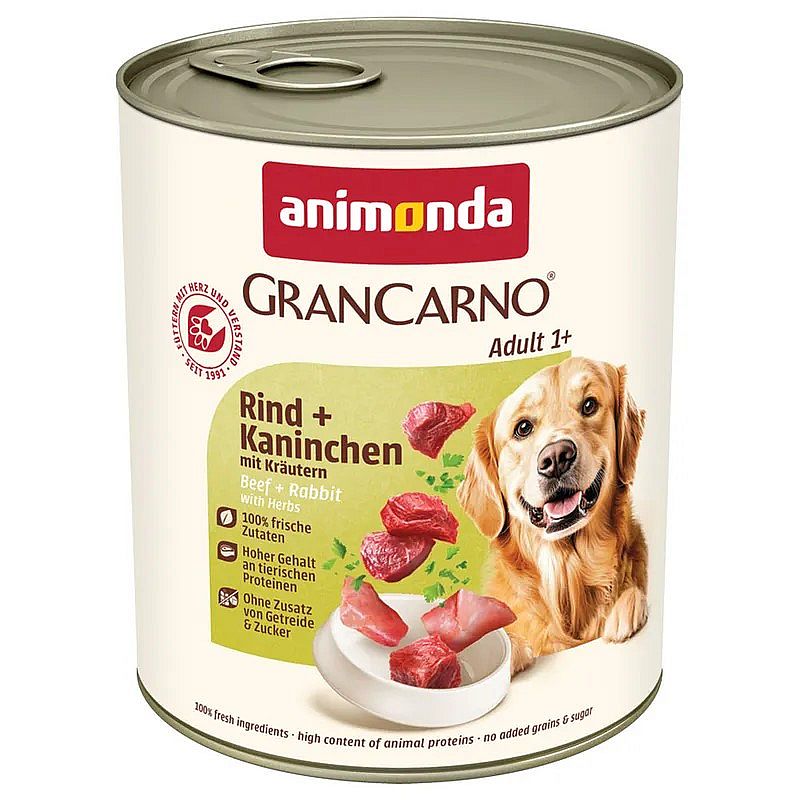 Animonda Konzerva GranCarno ADULT kralik, bylinky 800 g