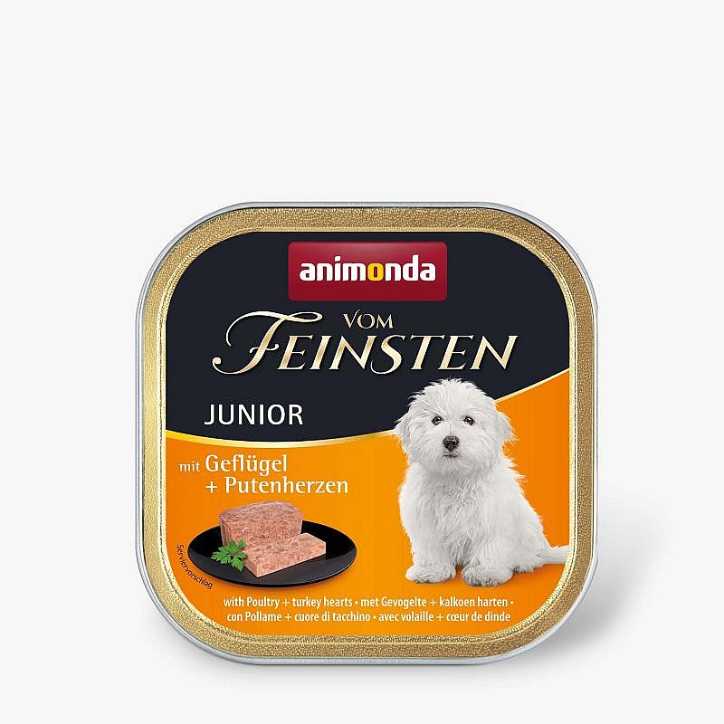 Animonda Konzerva Vom Feinsten JUNIOR hydina, srdce 150 g