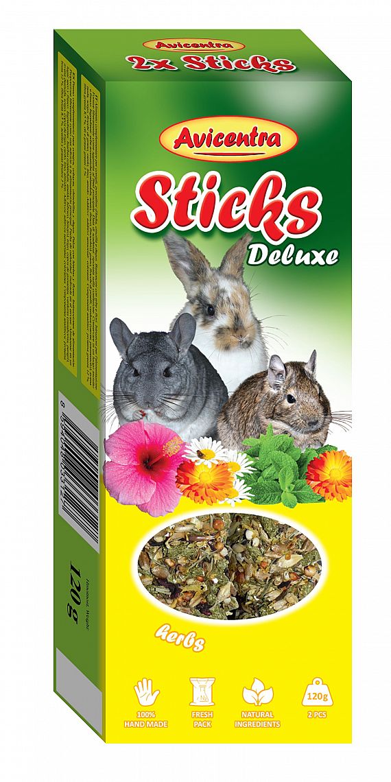 Avicentra Tycinky pre velké hlodavce bylinky 2ks 120g