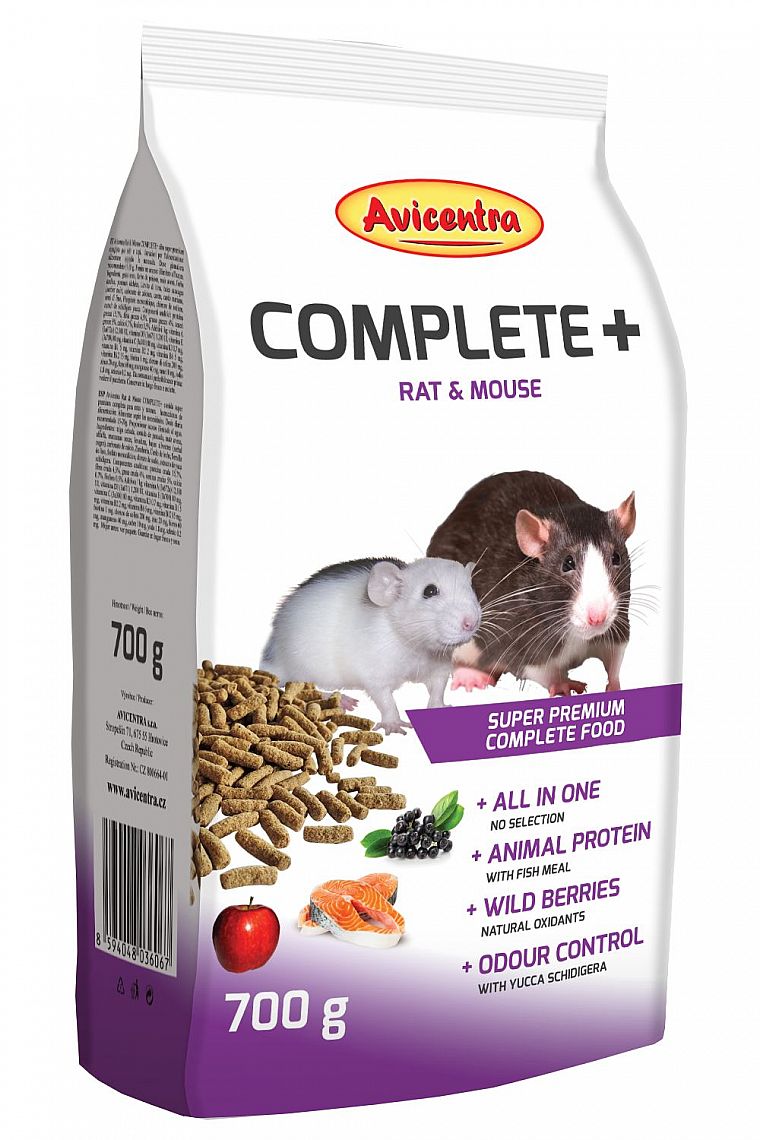 Avicentra COMPLETE+ 700g - potkan a myš