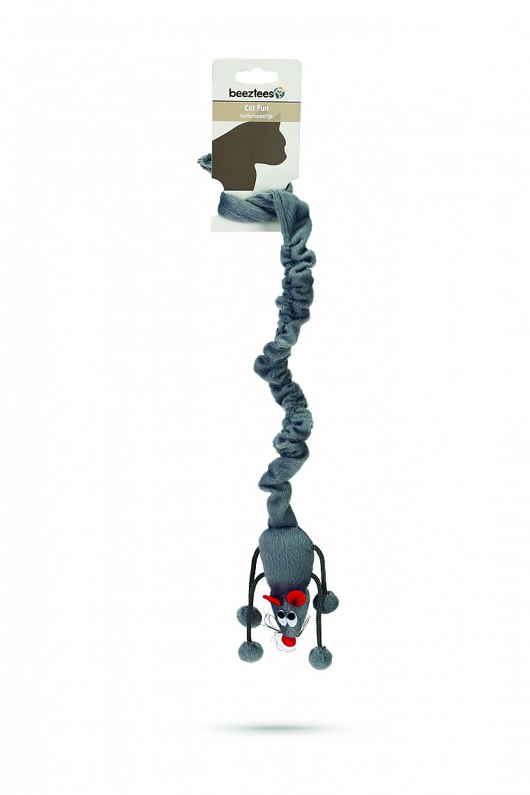 Hracka pre macky - myš na bungee 52cm