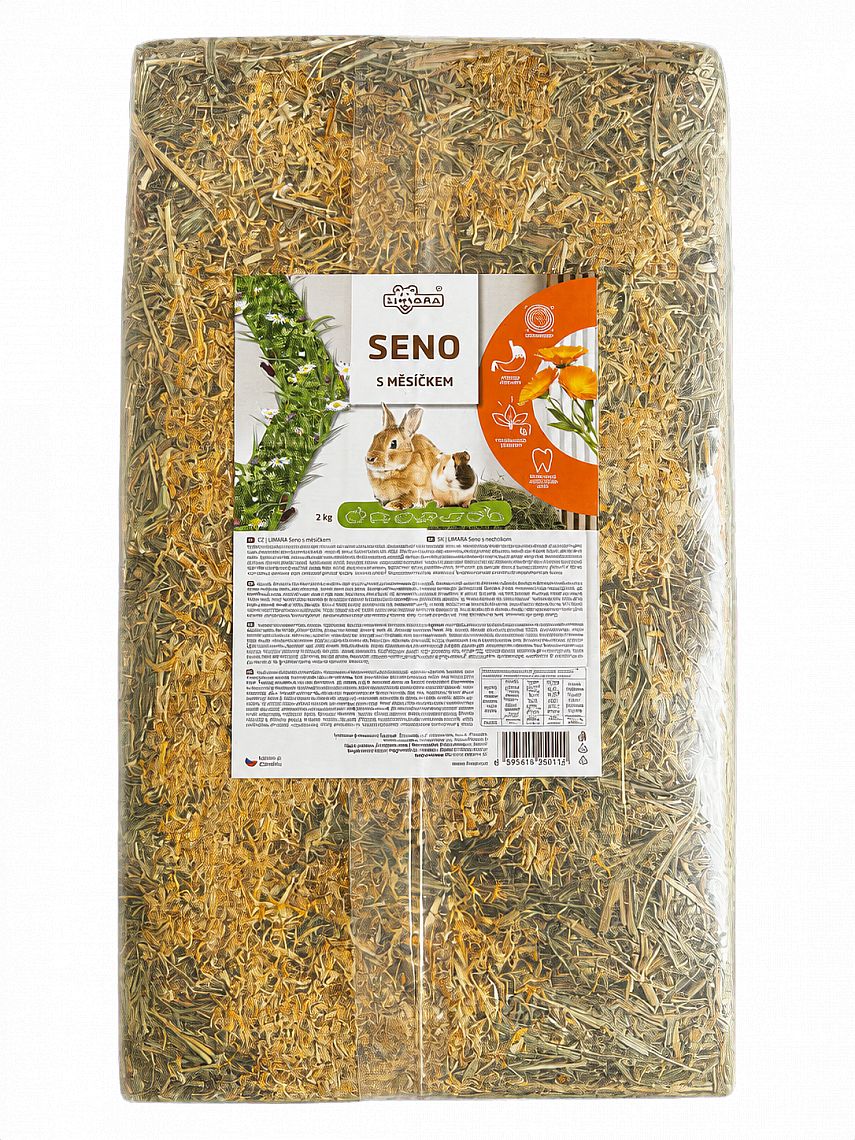 Seno s nechtíkom lekárskym 60l/ 2 kg LIMARA – seno pre králiky, morcatá a hlodavce