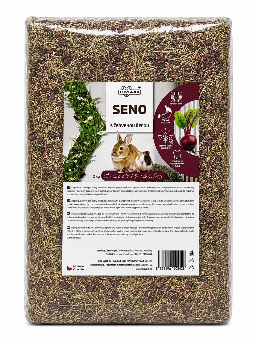 Seno s cviklou 60l/ 2 kg LIMARA – seno pre králiky, morcatá a hlodavce