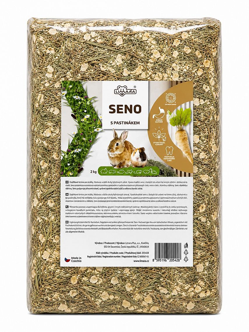 Seno s paštrnákom 60l/ 2 kg LIMARA – seno pre králiky, morcatá a hlodavce