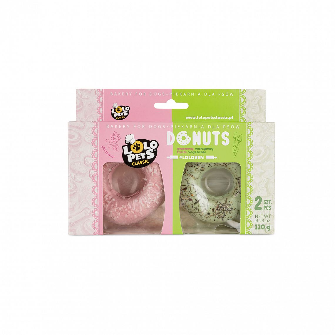 LOLO DONUTS pre psa ovocie, zelenina, 2ks 120g