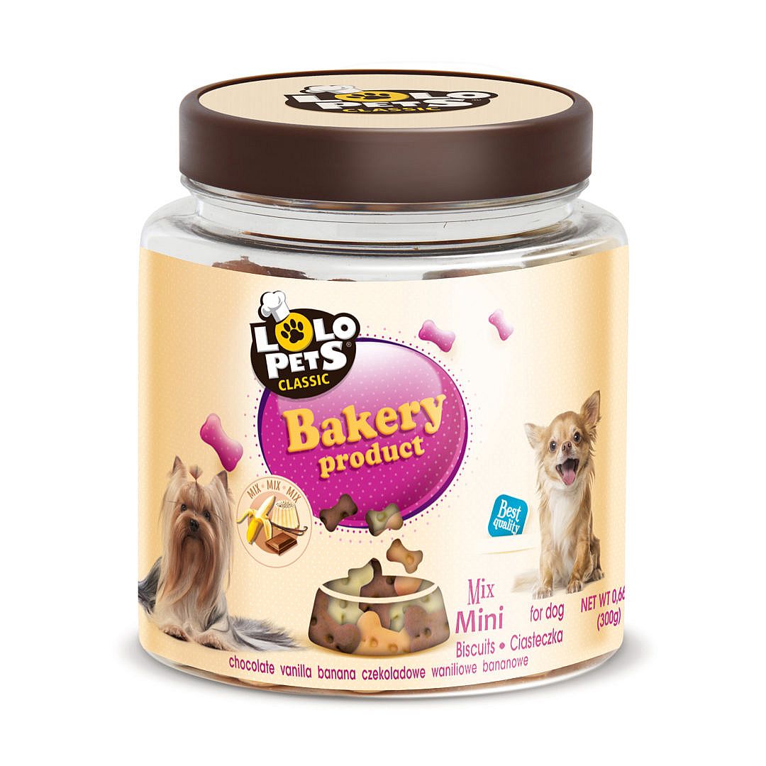 LOLO Keksy pre psa 300g - mini kosti dóza