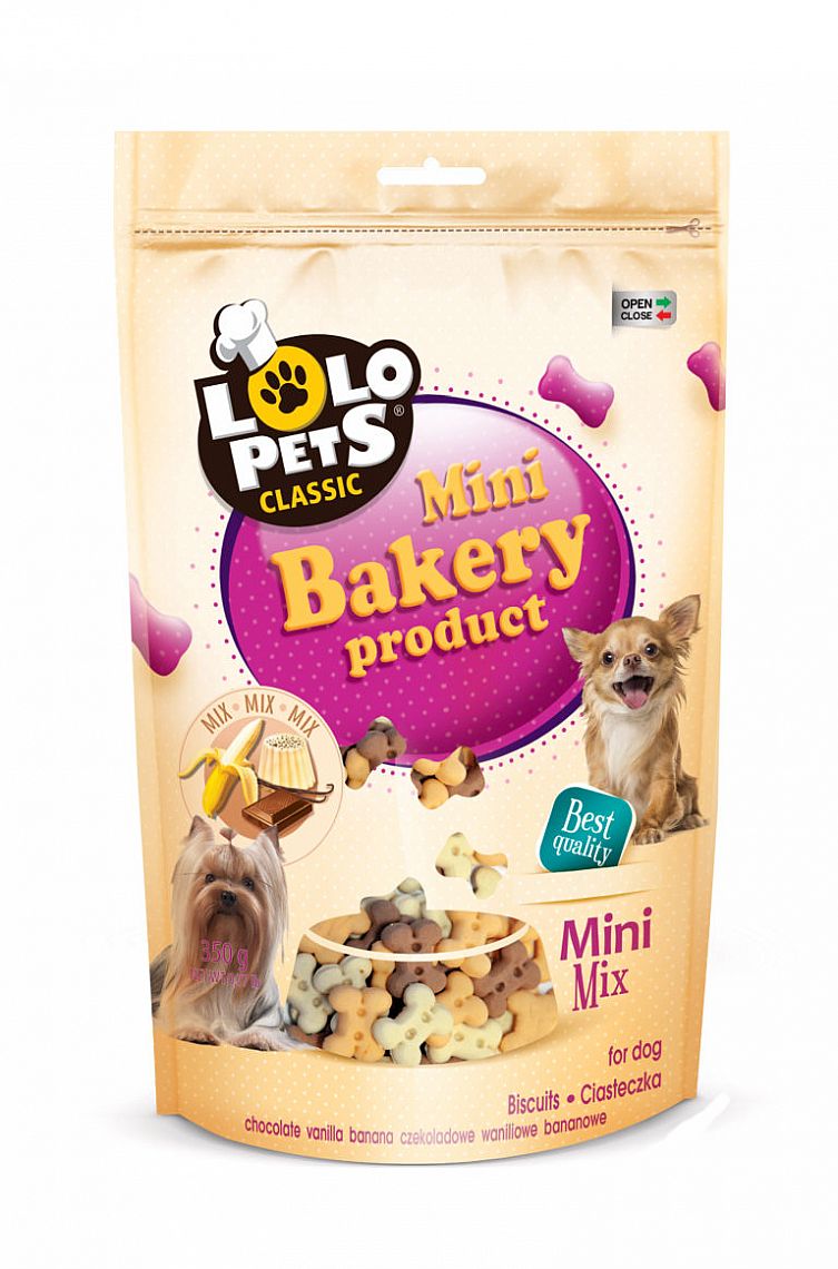LOLO Keksy pre psa 350g - mini kosti fólia