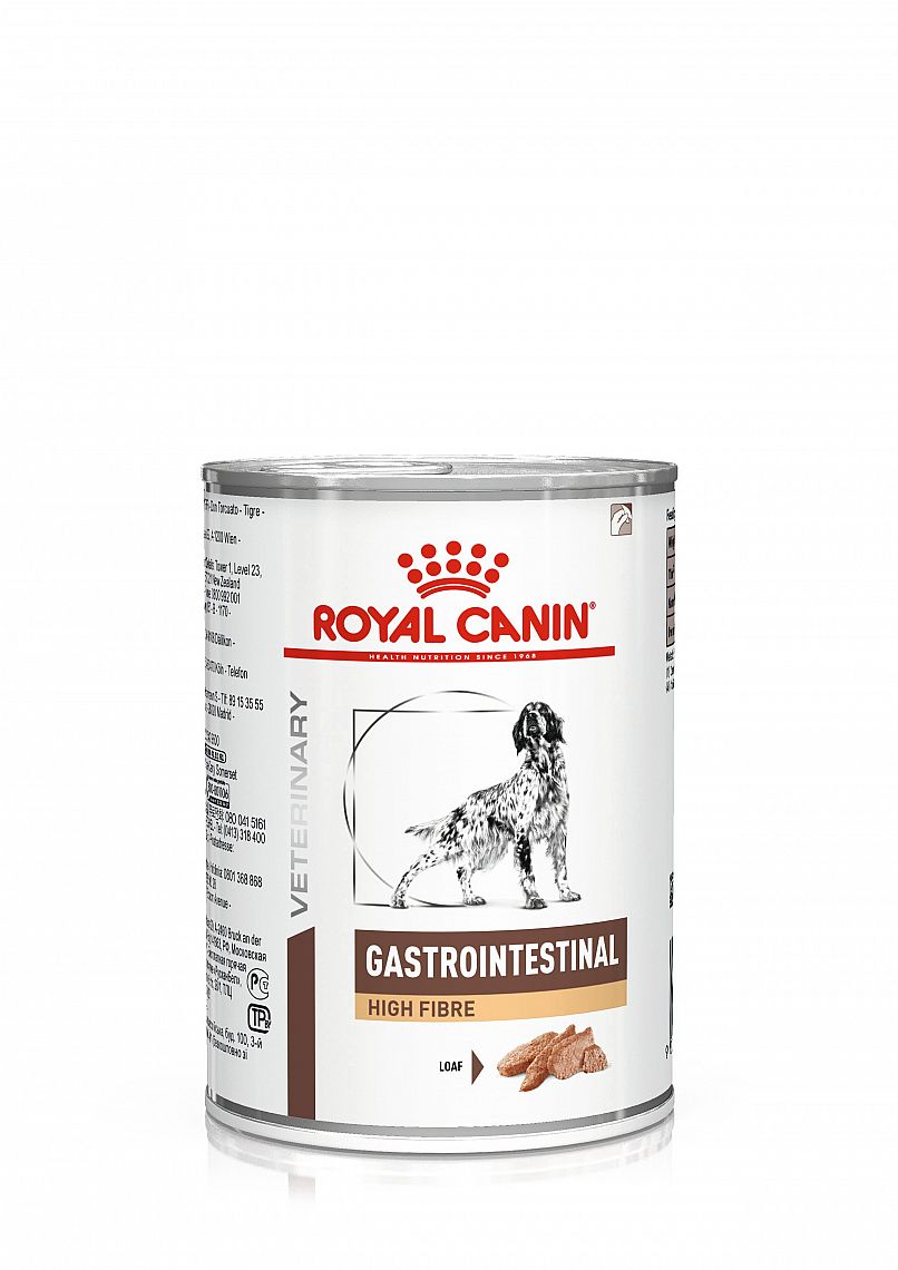 VHN Dog Royal Canin Veterinary Gastrointestinal High Fibre konzerva pre psy 410 g